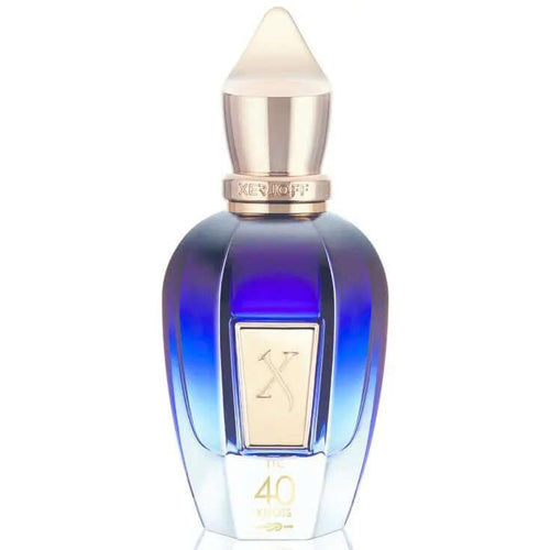 40 Knots Xerjoff unisex aquatic fragrance bottle with blue gradient design and gold accents