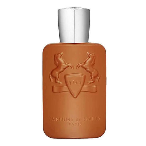 Althaïr Parfums de Marly for men, amber vanilla fragrance bottle with embossed design.