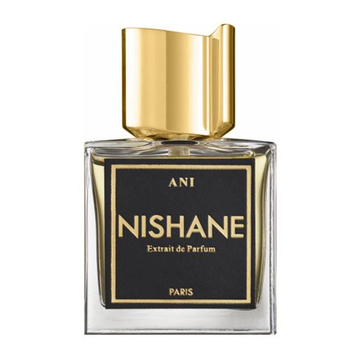 Ani Nishane Decant unisex amber floral fragrance sample bottle with black and gold label