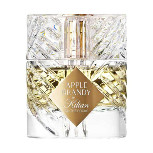 Apple Brandy on the Rocks fragrance bottle with intricate design.