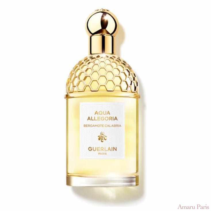 Guerlain Parfum Aqua Allegoria Bergamote Calabria unisex citrus fragrance bottle with gold honeycomb cap
