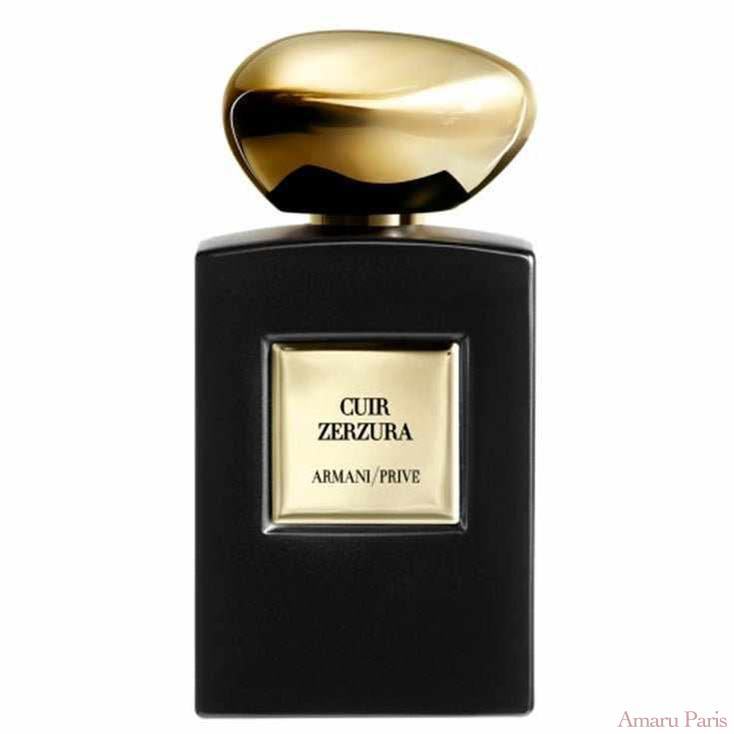 Cuir Zerzura Armani Prive unisex leather fragrance bottle with gold cap Parfum Cuir Zerzura