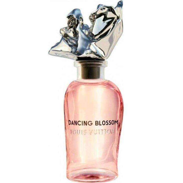Dancing Blossom Louis Vuitton unisex floral fragrance bottle with artistic silver cap