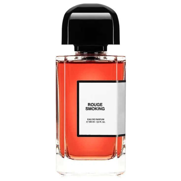Rouge Smoking unisex amber fragrance decant bottle by BDK Parfums with black cap and orange liquid