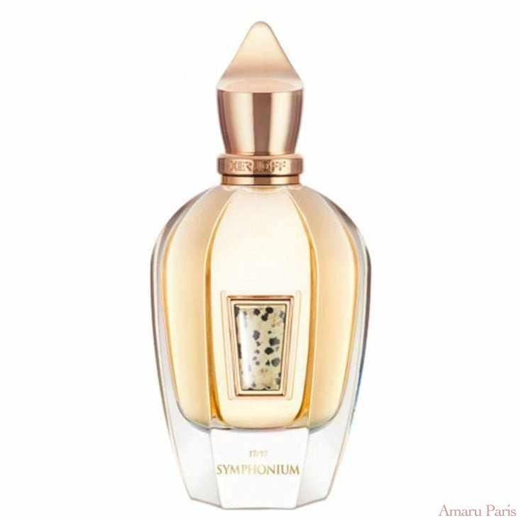 Symphonium Xerjoff unisex oriental vanilla perfume bottle with gold accents and luxury design