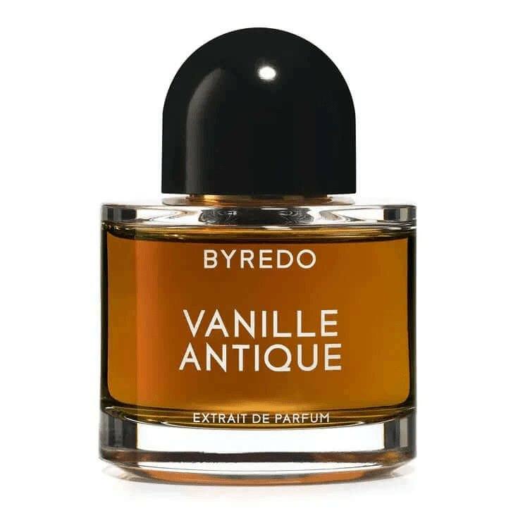 Byredo Vanille Antique unisex fragrance sample with amber, vanilla, musk, plum, white wood, and labdanum notes