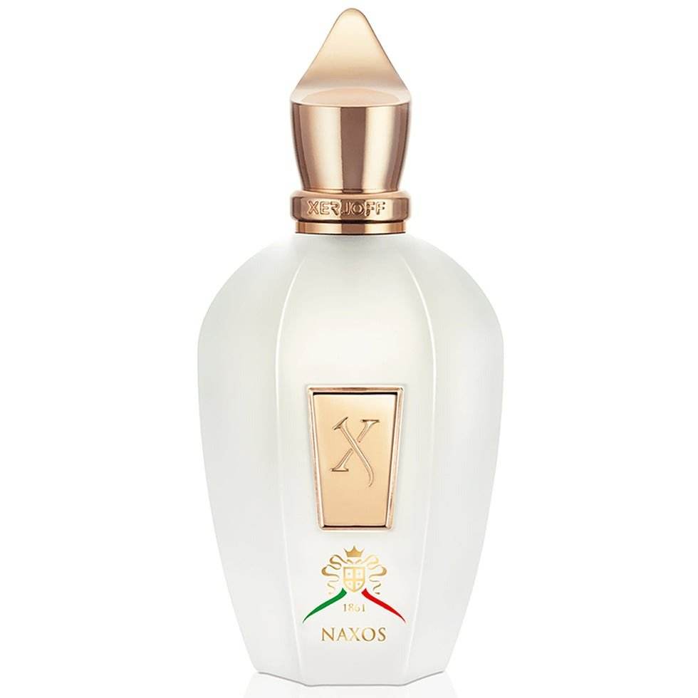 XJ 1861 Naxos Xerjoff unisex decant fragrance bottle with gold accents and elegant design