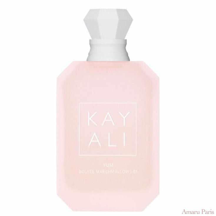 Kayali Yum Boujee Marshmallow parfum bottle, pink floral fruity gourmand fragrance for women